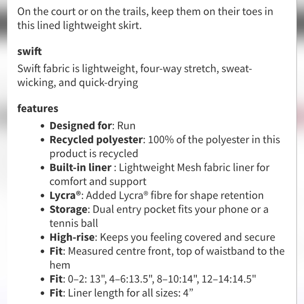 Lululemon Court Rival White Skirt Size 4 - Picture 14 of 14